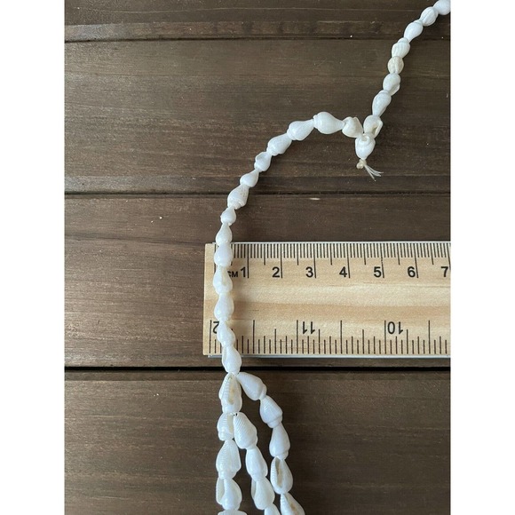 Vintage Shell Lei - Necklace - Multi-strand Of Shells - 34” - Pure White - Picture 7 of 8